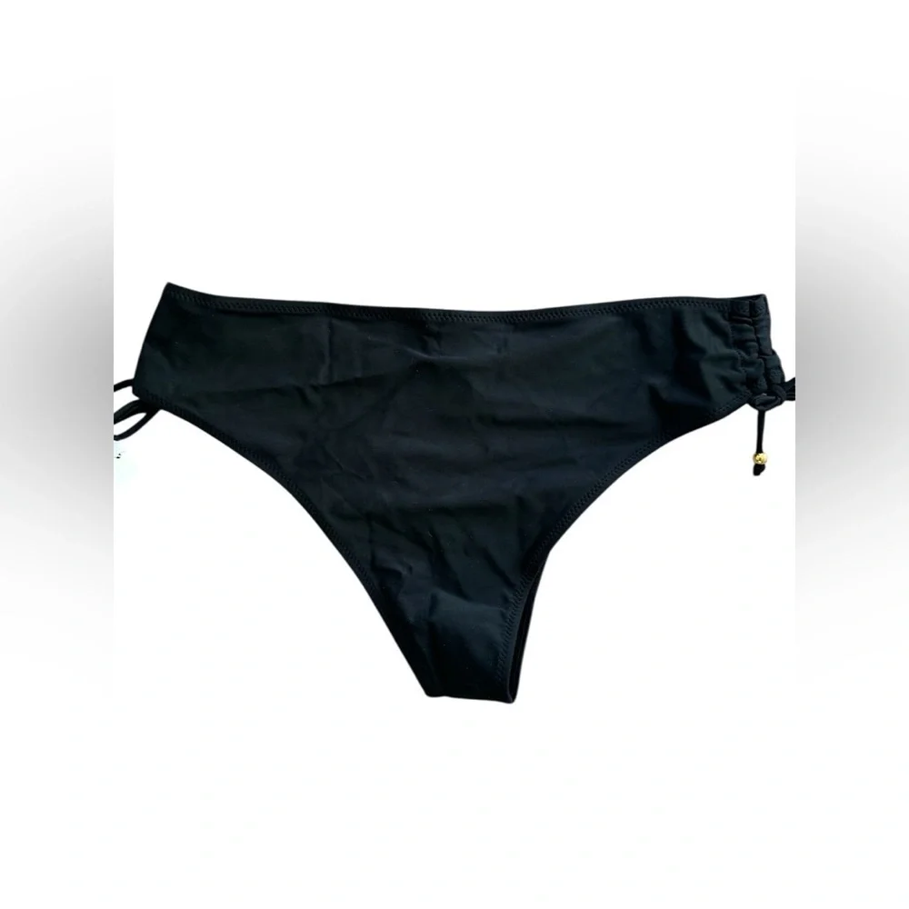 Black Bikini Bottom with Side Ruching